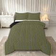 thumbnail image 1 of Castle Fairy Minimalist Linear Band King Size Comforter Sets 3pcs,Geometric Vertical Stripe Comforters King Size,Pale Yellow Black,Reversible,1 Comforter and 2 Pillowcases, 1 of 6