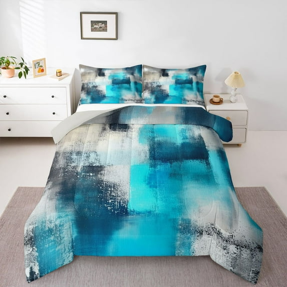 Castle Fairy Minimalist Oil Painting Full Size Comforter Sets,Vintage Bedding Sets