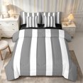 thumbnail image 1 of Castle Fairy Minimalist Thin Vertical Stripe 7-Piece Twin Bedding,Geometric Wide Band Bedding Comforter Set,Black White,Reversible, 1 of 7