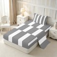 thumbnail image 1 of Castle Fairy Minimalist Thin Vertical Stripe Twin Sheets 3pcs,Geometric Wide Band Bedding,Black White,1 Flat Sheet, 1 Fitted Sheet and 1 Pillowcase, 1 of 7
