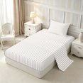 thumbnail image 1 of Castle Fairy Minimalist Vertical Line Twin Sheets 3pcs,Abstract Linear Band Bedding,Off-White Light Taupe,1 Flat Sheet, 1 Fitted Sheet and 1 Pillowcase, 1 of 7