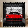 thumbnail image 1 of Castle Fairy Modern Sports Car Black Out Curtains for Boys, Garage Entrance Art Curtains Pack of 2 (42x63 Each) for Bedroom, Red Black, 1 of 6