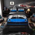 thumbnail image 1 of Castle Fairy Modern Sports Car Queen Comforter Set 3pcs for Teens, Garage Gate View Bedding Comforter Set for Bedroom, Blue Black,Black Reversible, 1 of 6