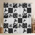 thumbnail image 1 of Castle Fairy Monochrome Dirt Bike Black Out Curtains for Boys, Patchwork Chevron Curtains Pack of 2 (42x63 Each) for Bedroom, Gray Black White, 1 of 6