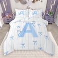 thumbnail image 1 of Castle Fairy Monogrammed Letter A 2Pcs Bedding Comforter Set for Teens Boys Girls,Kawaii Bow Twin Comforter Sets,Geometric Stripes Breathable Bedding Set,Super Cozy Room Decor, 1 of 9
