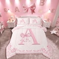 thumbnail image 1 of Castle Fairy Monogrammed Letter 2pcs Bedding Comforter Set,Chic Flower Twin Comforter Sets,Kawaii Bow Breathable Bedding Set,Microfiber Girls Bedroom Decor,Reversible, 1 of 8