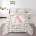 thumbnail image 1 of Castle Fairy Monogrammed Letter A 3 Pieces Queen Comforter Set for Teens Boys Girls,Kawaii Bow Ultra Soft Bedding Sets,Chic Flower Rose Bedding Comforter Set,Super Cozy Room Decor, 1 of 8