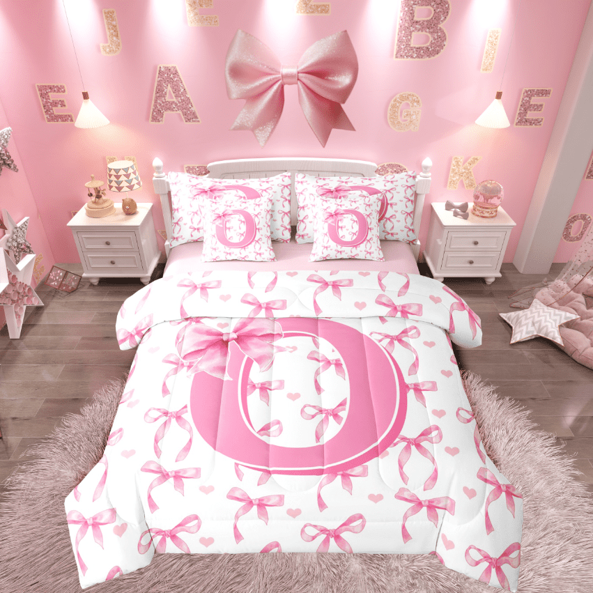 Castle Fairy Monogrammed Letter 7pcs Bedding Comforter Set for Teens ...