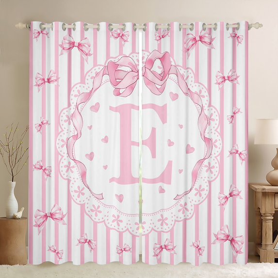 Castle Fairy 2-Pack 42x63 Curtains - Monogrammed Letter, Flower Bow