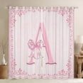 thumbnail image 1 of Castle Fairy Monogrammed Letter Curtains Pack of 2 (42x84 Each),Chic Flower Curtains Blackout,Kawaii Bow Bedroom Curtains,Microfiber Girls Bedroom Decor, 1 of 6