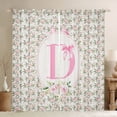 thumbnail image 1 of Castle Fairy Monogrammed Letter D Blackout Curtains Set of 2 (52x84 Each) for Teens Boys Girls,Kawaii Bow Window Curtains,Chic Flower Rose Curtains and Drapes,Super Cozy Room Decor, 1 of 6