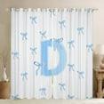 thumbnail image 1 of Castle Fairy Monogrammed Letter D Blackout Curtains Set of 2 (52x84 Each) for Teens Boys Girls,Kawaii Bow Window Curtains,Geometric Stripes Curtains and Drapes,Super Cozy Room Decor, 1 of 6