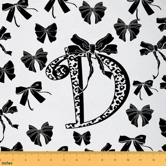 Castle Fairy Monogrammed Letter 5-Yard Girls’ Leopard Print Kawaii Bow Ultra Soft Sewing Fabric