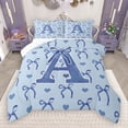 thumbnail image 1 of Castle Fairy Monogrammed Letter Initial A 3-Piece Full Size Comforter Sets for Teens Girls Boys,Kawaii Blue Bow Bedding Comforter Set,Dreamy Princess Lightweight Bedding Sets,Super Cozy Room Decor, 1 of 8