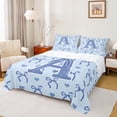 thumbnail image 1 of Castle Fairy Monogrammed Letter Initial A 3Pcs Twin Sheet Sets for Teens Girls Boys,Kawaii Blue Bow Twin Fitted Sheet,Dreamy Princess Breathable Flat Sheet,Super Cozy Room Decor, 1 of 7