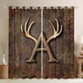 thumbnail image 1 of Castle Fairy Monogrammed Letter Initial A Black Out Curtains for Teens Women Men,Jungle Wildlife Deer Curtains Pack Of 2 (42X63 Each),Animal Print Bedroom Curtains,Breathable Home Decor, 1 of 6