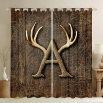 Castle Fairy Monogrammed Letter Initial A Black Out Curtains for Teens Women Men,Jungle Wildlife Deer Curtains Pack Of 2 (42X63 Each),Animal Print Bedroom Curtains,Breathable Home Decor