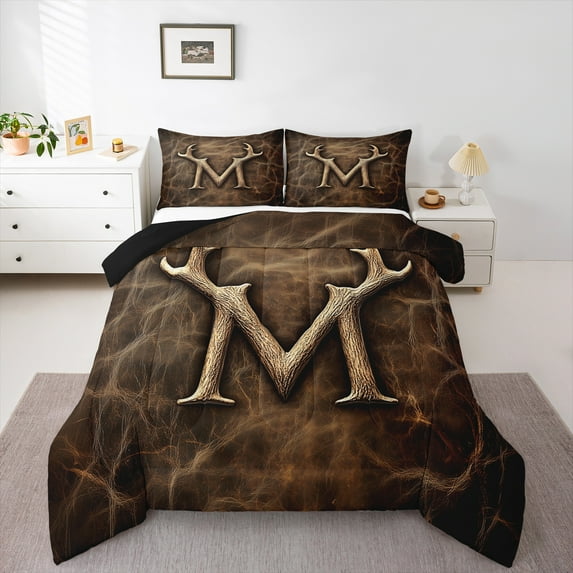 Castle Fairy Full 3-Piece Initial M Jungle Deer Comforter Set