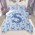 thumbnail image 1 of Castle Fairy Monogrammed Letter Initial S 3 Pieces Queen Comforter Set for Children Women Teens,Kawaii Blue Bow Ultra Soft Bedding Sets,Dreamy Princess Bedding Comforter Set,Super Cozy Room Decor, 1 of 8