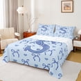 thumbnail image 1 of Castle Fairy Monogrammed Letter Initial S 4-Piece Full Size Sheets for Children Women Teens,Kawaii Blue Bow Bed Sheets,Dreamy Princess Lightweight Sheet Sets,Super Cozy Room Decor, 1 of 7