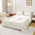 thumbnail image 1 of Castle Fairy Monogrammed Letter J 4Pcs Bed Sheets for Teens Boys Girls,Kawaii Bow King Sheets,Chic Flower Rose Super Cozy Sheet Set,Super Cozy Room Decor, 1 of 7