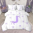 thumbnail image 1 of Castle Fairy Monogrammed Letter J 7Pcs Bedding Comforter Set for Teens Boys Girls,Kawaii Bow Queen Bedding Sets Super Cozy,Geometric Stripes Queen Sheet Sets,Super Cozy Room Decor, 1 of 8