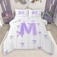 thumbnail image 1 of Castle Fairy Monogrammed Letter M 3 Pieces Queen Comforter Set for Teens Boys Girls,Kawaii Bow Ultra Soft Bedding Sets,Geometric Stripes Bedding Comforter Set,Super Cozy Room Decor, 1 of 8