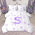 thumbnail image 1 of Castle Fairy Monogrammed Letter S 7 Pieces Bedding Comforter Set for Teens Boys Girls,Kawaii Bow Full Bedding Set Lightweight,Geometric Stripes Fitted Sheet Flat Sheet,Super Cozy Room Decor, 1 of 8