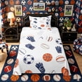 thumbnail image 1 of Castle Fairy Multi-Sport Balls Twin Sheets 3pcs, Hand-Drawn Gloves Bedding, Blue Orange White,1 Fitted Sheet, 1 Flat Sheet and 1 Pillowcase, 1 of 6