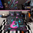 thumbnail image 1 of Castle Fairy Music Guitar 7-Piece Twin Bedding Sets,Pink Blue Bedding Comforter Set,Musical Notes Breathable Sheet Sets,Ultra Soft Melody Home Decor,Reversible, 1 of 8