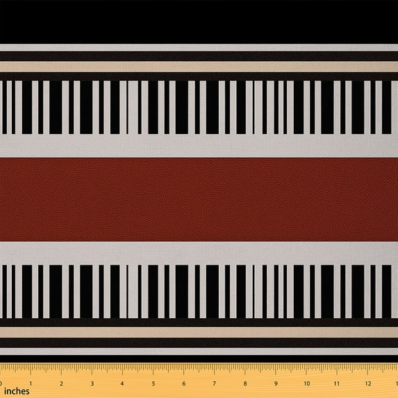 Castle Fairy Music Piano Fabric by the Yard 3 Yards,Geometric Rectangle Sewing Fabric,Abstract Stripes Fabric for Sewing,Lightweight Room Decor