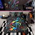 thumbnail image 1 of Castle Fairy Musical Notes 7 Pieces Bedding Comforter Set,Gradient Ombre Full Bedding Set Lightweight,Music Theme Fitted Sheet Flat Sheet,Luxury Teens Bedroom Decor,Reversible, 1 of 8