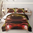 thumbnail image 1 of Castle Fairy Neon Sports Car Bed Spread Queen,Red City Glow Queen Coverlet Set for Bedroom,Red Black, 1 of 7