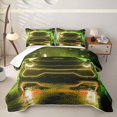 thumbnail image 1 of Castle Fairy Neon Sports Car Twin Quilt Set for Boys,Yellow City Glow Twin Coverlet Set for Bedroom,Yellow Black, 1 of 7
