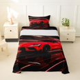 thumbnail image 1 of Castle Fairy Neon Sports Car Twin Sheet Sets 3pcs for Teens, Light Trail Race Bedding for Boys Bedroom, Red Black, 1 of 6