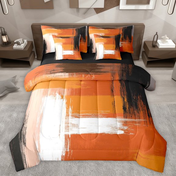 Castle Fairy Oil Painting Bedding Comforter Set 7pcs for Female Men Adults,Abstract Graffiti Splash Queen Bedding Sets Super Cozy,Vintage Aesthetic Queen Sheet Sets,Lightweight Room Decor,Reversible