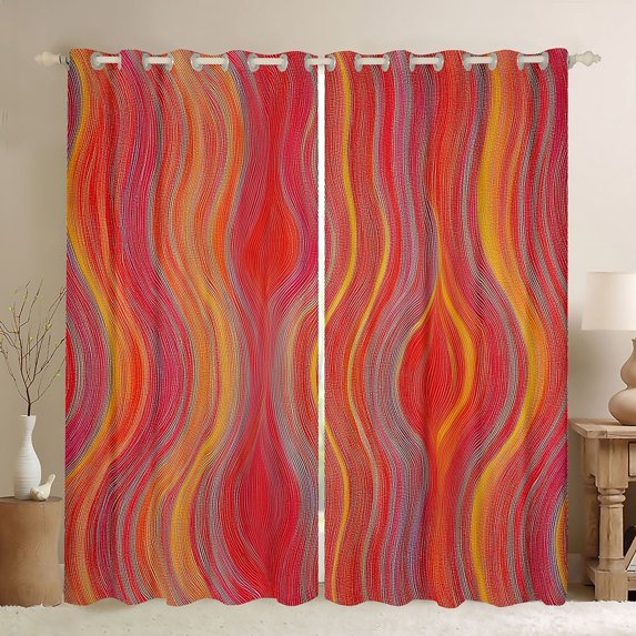 Castle Fairy Ombre Stripes Curtains Pack of 2 (42x84 Each),Gradient Curtains Blackout