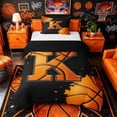 thumbnail image 1 of Castle Fairy Orange Basketball Initial K Twin Duvet Cover, Abstract Watercolor Splash Twin Bedding, Black Orange,Black Reversible,2pcs,1 Duvet Cover and 1 Pillowcase, 1 of 6