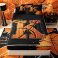 thumbnail image 1 of Castle Fairy Orange Basketball Initial K Zipper Twin Comforter Sets with Fitted Sheet and 2 Pillowcases, Abstract Watercolor Splash Zipper Bedding Set, Black Orange,4-Piece,Black Reversible, 1 of 6