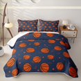 thumbnail image 1 of Castle Fairy Orange Basketball Quilt Full,Sport Theme Full Bedspread Sets,Blue Orange, 1 of 7