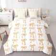 thumbnail image 1 of Castle Fairy Orange Ribbon Bow Bedding Comforter Set,Polka Dots King Bedding Sets, 1 of 8