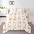 thumbnail image 1 of Castle Fairy Orange Ribbon Bow Twin Comforter Sets,Polka Dots Bedding Set, 1 of 8