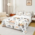 thumbnail image 1 of Castle Fairy Orange Truck Boy 4pcs Bed Sheets,Construction Vehicles King Sheets,Cartoon Car Super Cozy Sheet Set,Luxury Bedroom Decor, 1 of 7