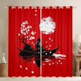 thumbnail image 1 of Castle Fairy Oriental Samurai Curtains Pack of 2 (42x84 Each),Sakura Curtains Blackout, 1 of 6