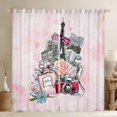 thumbnail image 1 of Castle Fairy Paris Eiffel Tower Black Out Curtains for Girls,Valentine's Day Floral Rose Curtains Pack of 2 (42x63 Each),Romantic Gradient Marble Bedroom Curtains,Lightweight Room Decor, 1 of 6