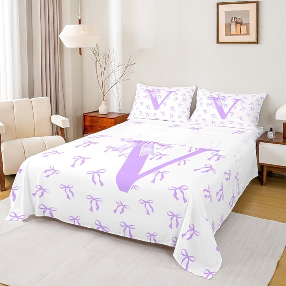 Castle Fairy 4-Piece King Initial Sheet Set - Bow Alphabet