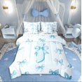 thumbnail image 1 of Castle Fairy Personalized Initial 7-Piece Bedding Comforter Set,Dreamy Princess King Bedding Sets,Blue Bow Ultra Soft Bed Sheets,Lightweight Kawaii Room Decor,Reversible, 1 of 8