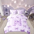 thumbnail image 1 of Castle Fairy Personalized Initial 7-Piece Twin Bedding Sets,Dreamy Princess Bedding Comforter Set,Purple Bow Breathable Sheet Sets,Lightweight Kawaii Room Decor,Reversible, 1 of 8