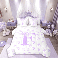 thumbnail image 1 of Castle Fairy Personalized Initial 7-Piece Twin Bedding Sets for Kids,Bow Alphabet Bedding Comforter Set,Dreamy Princess Breathable Sheet Sets,Lightweight Room Decor, 1 of 9