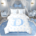 thumbnail image 1 of Castle Fairy Personalized Initial 7 Pieces Bedding Comforter Set for Kids,Bow Alphabet Full Bedding Set Lightweight,Dreamy Princess Fitted Sheet Flat Sheet,Lightweight Room Decor, 1 of 8